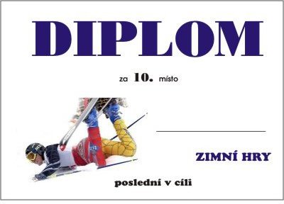 Diplom s obrázkem (zimní)