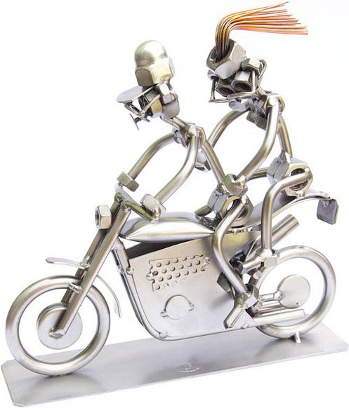 Kovová figurka - Motorka Duo 19 cm