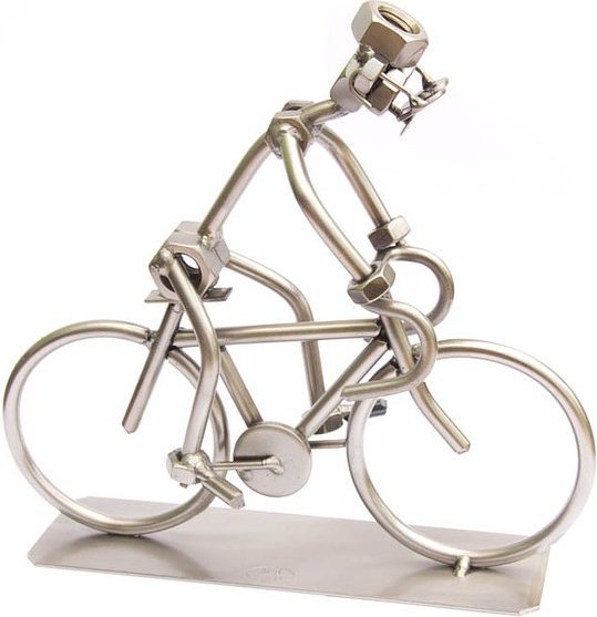 Kovová figurka - Cyklista 19 cm