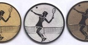 Emblém tenis (tenistka při podání)