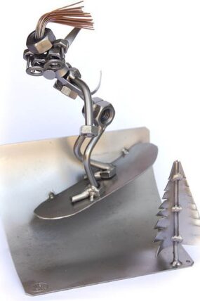 Kovová figurka - Snowboard žena 21 cm