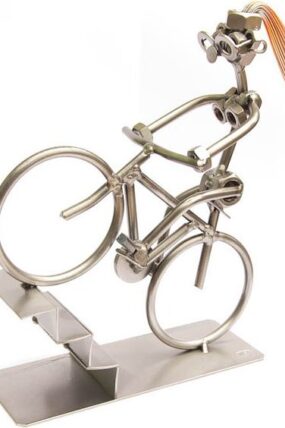 Kovová figurka - Horské kolo nahoru žena 21 cm