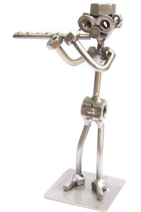 Kovová figurka - Flétnista 17 cm