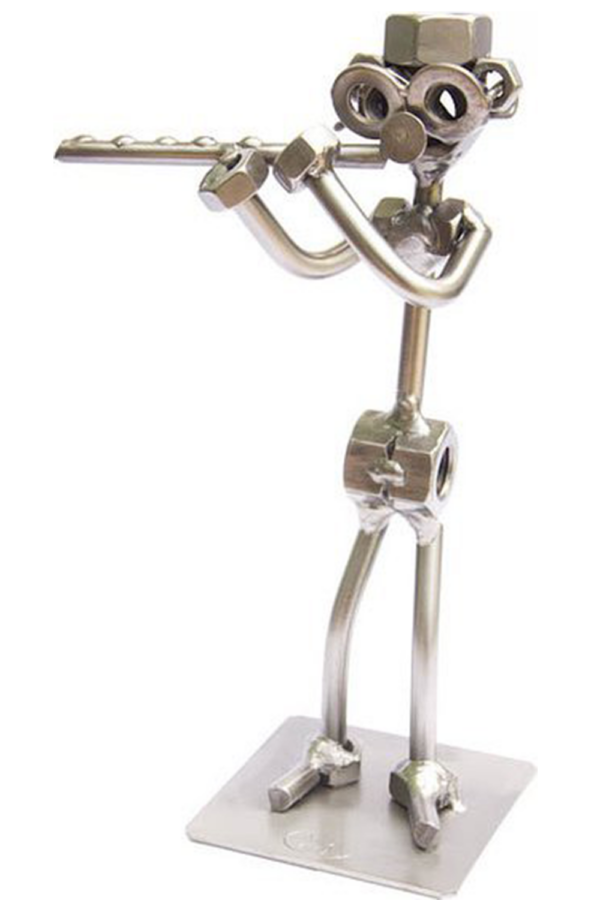 Kovová figurka - Flétnista 17 cm