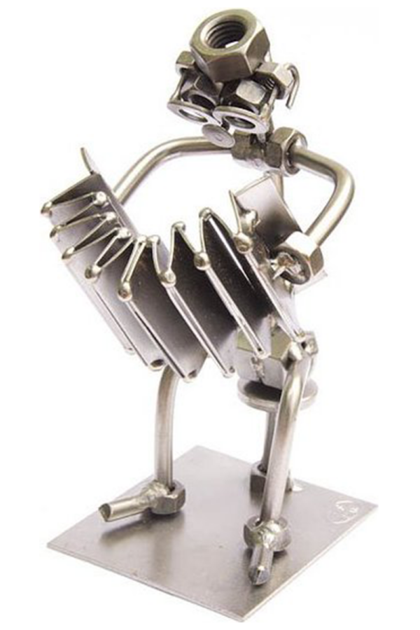 Kovová figurka - Harmonikář 16 cm