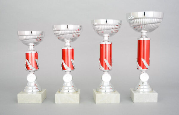 Stříbrnočervený sportovní pohár 23 - 29 cm