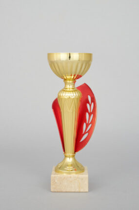 Zlatočervený sportovní pohár vějíř 24 - 28 cm - 24 cm