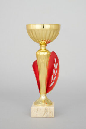 Zlatočervený sportovní pohár vějíř 24 - 28 cm - 26 cm