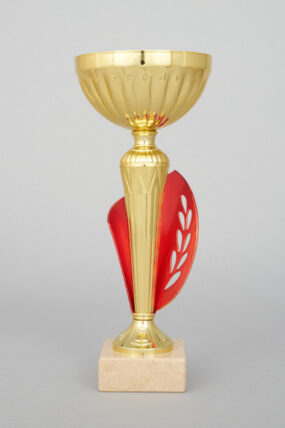 Zlatočervený sportovní pohár vějíř 24 - 28 cm - 28 cm