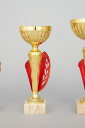 Zlatočervený sportovní pohár vějíř 24 - 28 cm