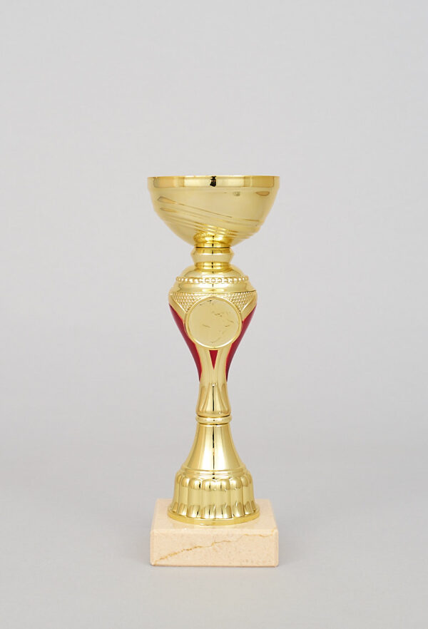 Zlatý sportovní pohár se zlato - červeným středem 20 - 25 cm - Image 6