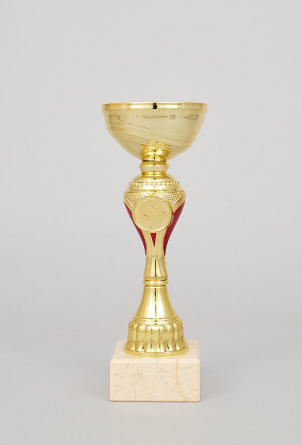 Zlatý sportovní pohár se zlato - červeným středem 20 - 25 cm - Image 5