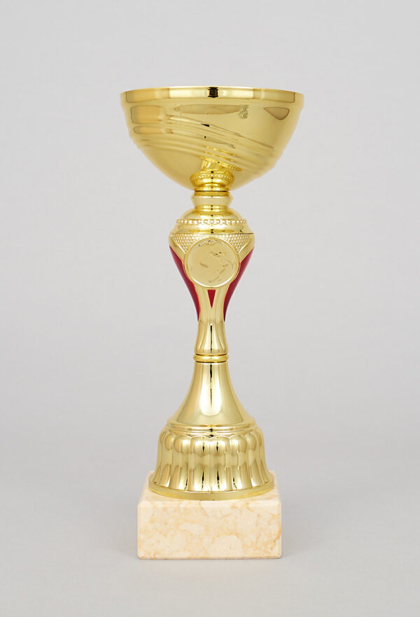 Zlatý sportovní pohár se zlato - červeným středem 20 - 25 cm - Image 3