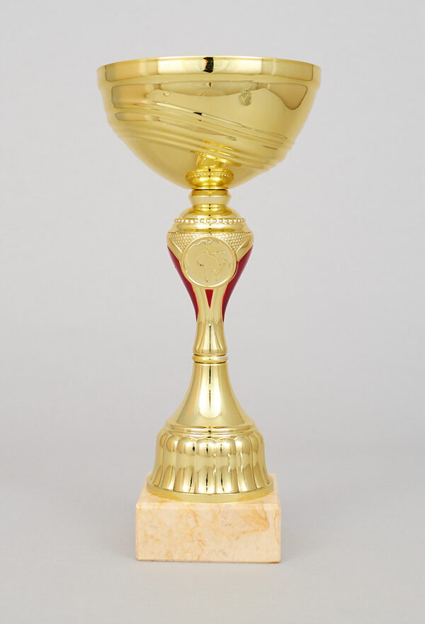 Zlatý sportovní pohár se zlato - červeným středem 20 - 25 cm - Image 2