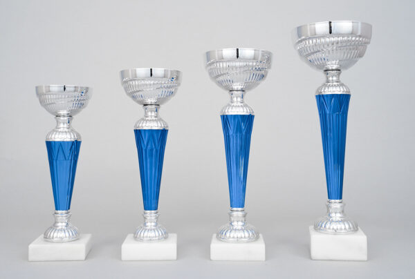 Stříbrnomodrý sportovní pohár 21 - 28 cm