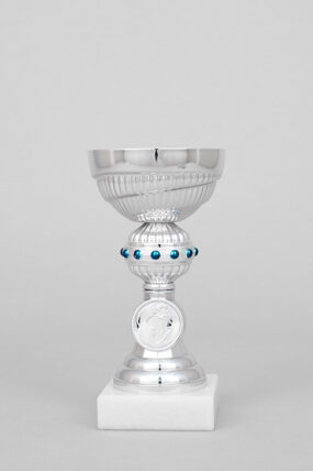 Stříbrný sportovní pohár s koulí 15 - 21 cm - 15 cm