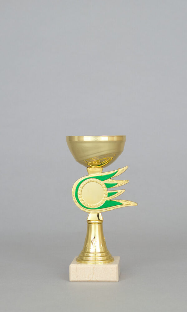 Zlatý sportovní pohár se zlato - zeleným středem 16 - 28 cm - Image 7