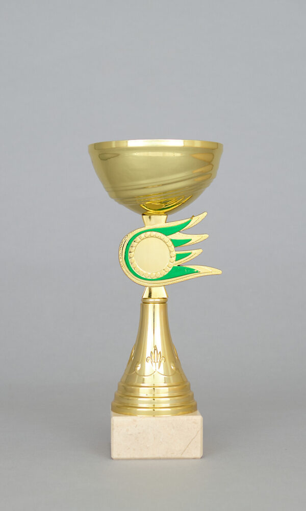 Zlatý sportovní pohár se zlato - zeleným středem 16 - 28 cm - Image 4