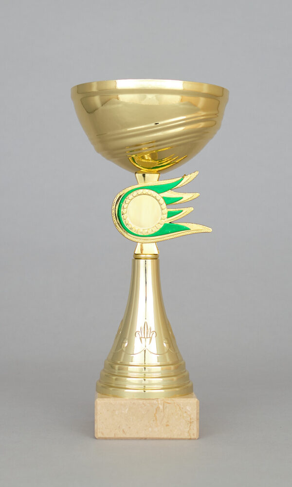 Zlatý sportovní pohár se zlato - zeleným středem 16 - 28 cm - Image 3