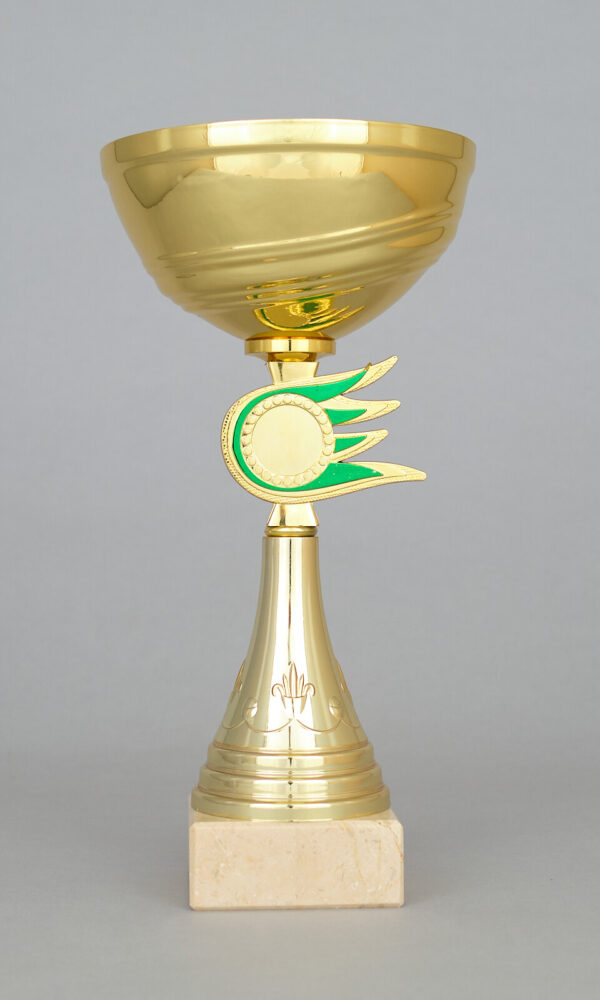 Zlatý sportovní pohár se zlato - zeleným středem 16 - 28 cm - Image 2