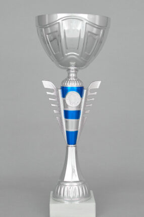 Stříbrnomodrý sportovní pohár 30 - 39 cm - 37 cm