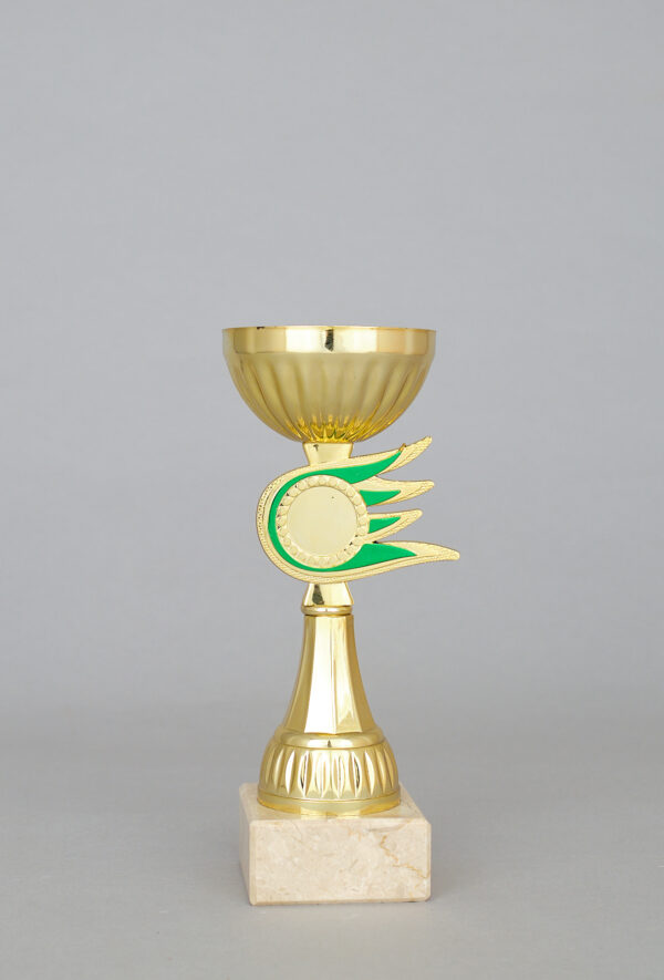 Zlatý sportovní pohár se zlato - zeleným středem 21 - 30 cm - Image 5