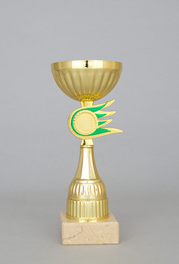 Zlatý sportovní pohár se zlato - zeleným středem 21 - 30 cm - Image 4