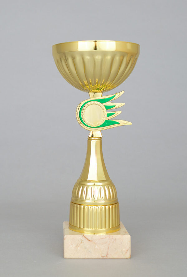 Zlatý sportovní pohár se zlato - zeleným středem 21 - 30 cm - Image 3