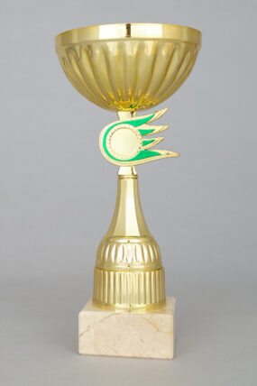 Zlatý sportovní pohár se zlato - zeleným středem 21 - 30 cm - 30 cm