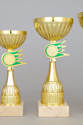 Zlatý sportovní pohár se zlato - zeleným středem 21 - 30 cm