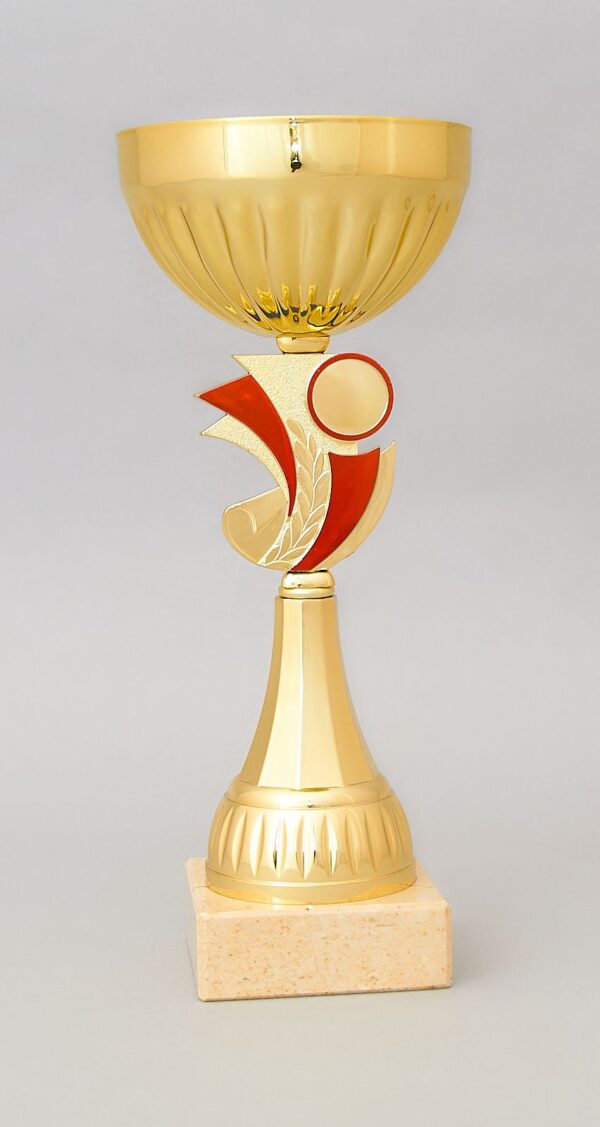 Zlatý sportovní pohár se zlato - červeným středem 23 - 29 cm - Image 2
