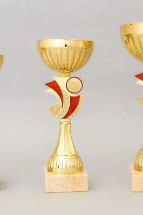 Zlatý sportovní pohár se zlato - červeným středem 23 - 29 cm