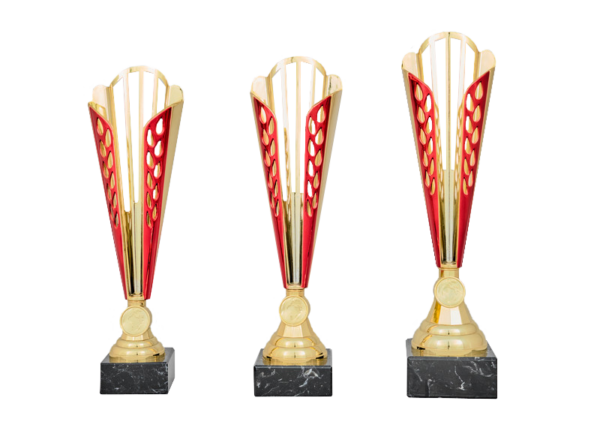 Zlatočervený sportovní pohár 32 - 36 cm