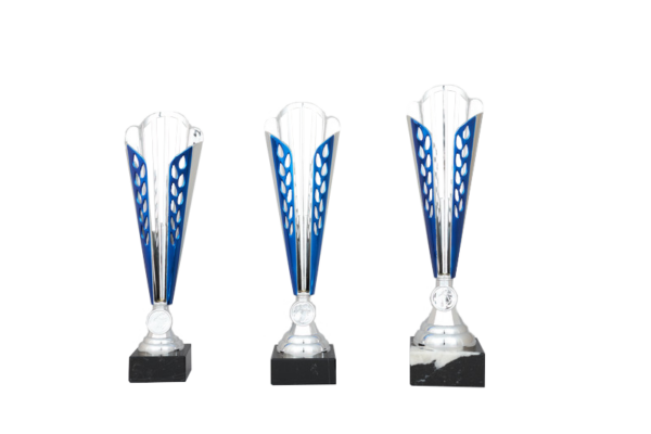 Stříbrnomodrý sportovní pohár 32 - 36 cm