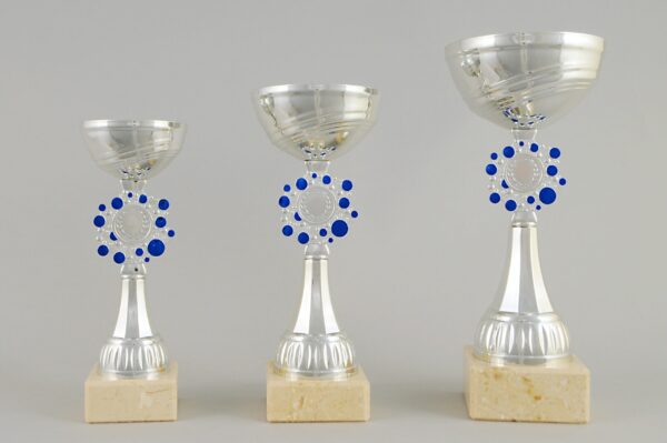 Stříbrnomodrý sportovní pohár 21,5 - 27 cm