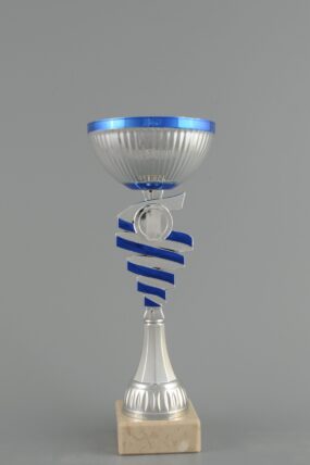 Sportovní stříbrno modrý pohár 32 - 34 cm