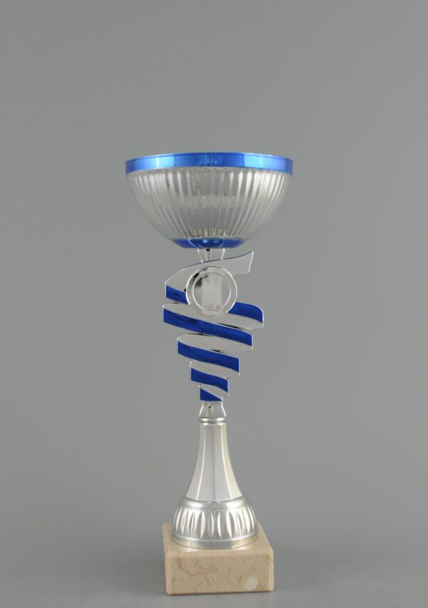 Sportovní stříbrno modrý pohár 32 - 34 cm