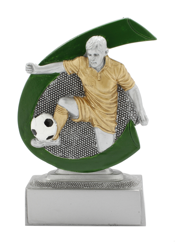 Figurka plaketa - fotbalista s míčem 10 cm