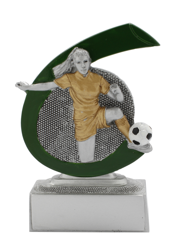 Figurka plaketa - fotbalistka s míčem 10 cm