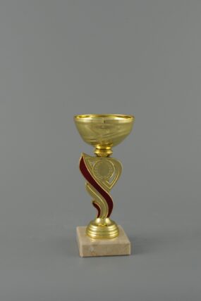 Plaketa pohárek s pruhem 17,5 cm - Červená