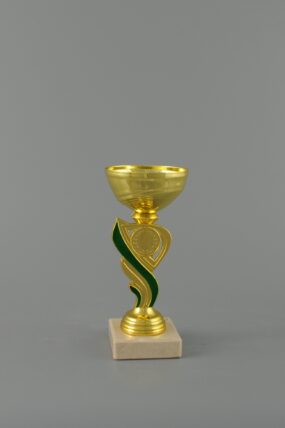 Plaketa pohárek s pruhem 17,5 cm - Zelená