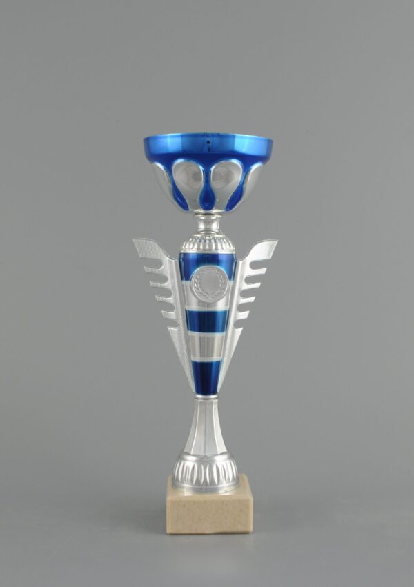 Sportovní stříbrno modrý pohár 30 - 34 cm