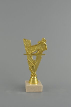 Plaketa zlatá - lyžař 21 cm