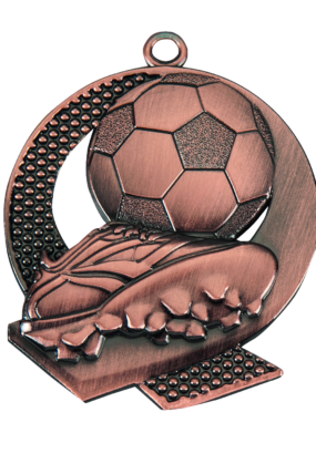 Medaile fotbal - míč a kopačka průměr 36 mm - Bronzová