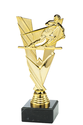 Plaketa zlatá - lyžař 21 cm