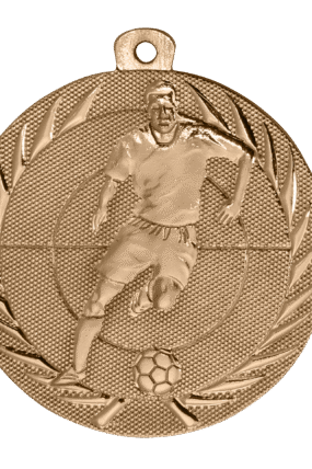 Medaile fotbal - hráč s míčem, průměr 50mm - Bronzová