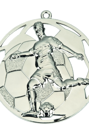 Medaile průměr 50 mm fotbalista - Stříbrná